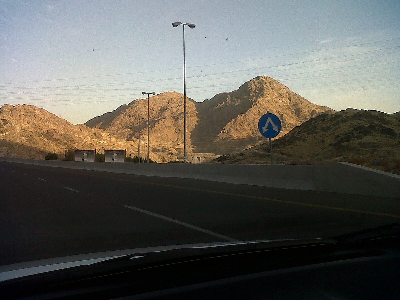 Rocky slopes of Jabal Thawr seen from the base