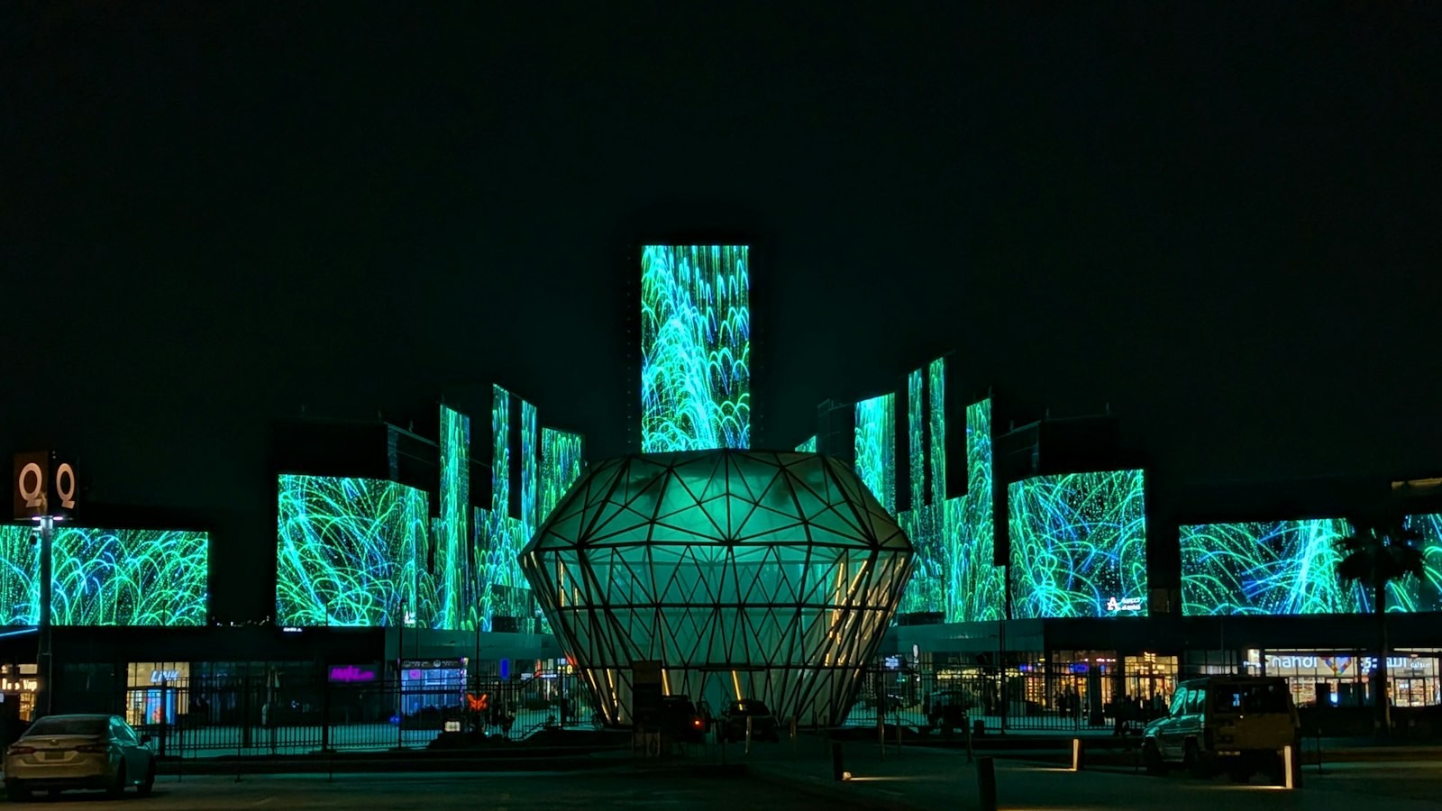 Illuminated contemporary architecture at Boulevard Riyadh City